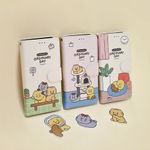 S2B KAKAO FRIENDS CHOONSIK ORDINARY DAY Galaxy – Clear Floral Print, Slim Wallet Design, Magnetic Closure - Made in Korea